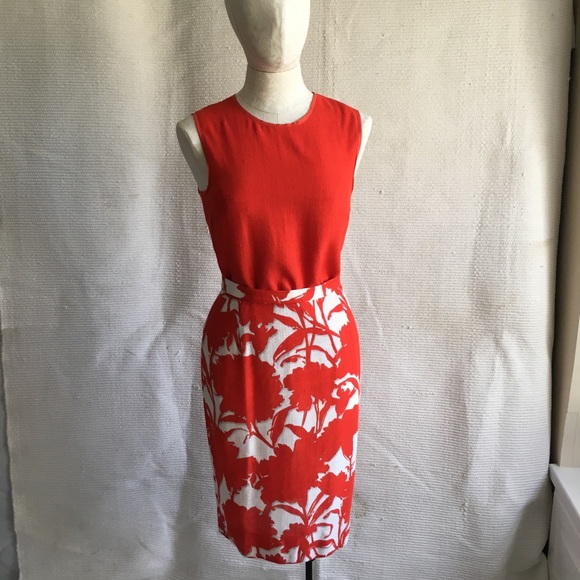 Prada S Vintage 2 Piece Set Red Top Skirt Dress - Picture 8 of 8